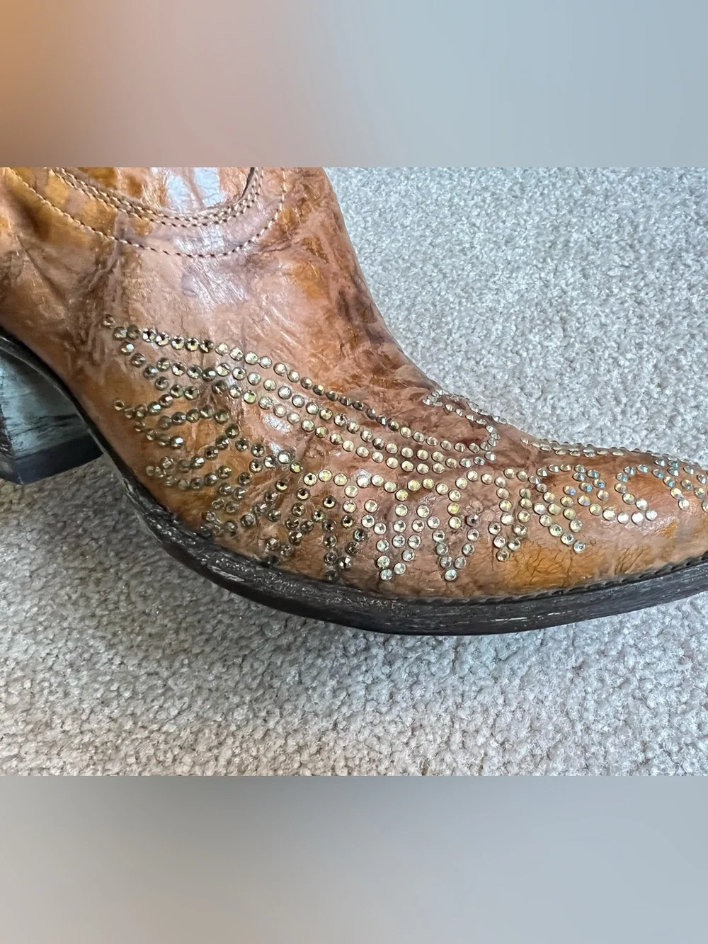 Price is firm- old gringo 8 SWAROVSKI crystal western cowboy ankle boots - Picture 7 of 9